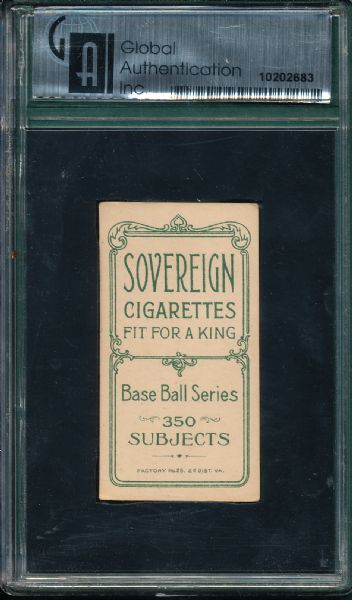 1909-1911 T206 Cicotte Sovereign Cigarettes GAI 3
