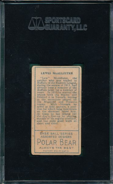 1911 T205 McAllister Polar Bear Tobacco SGC 40 *SP*