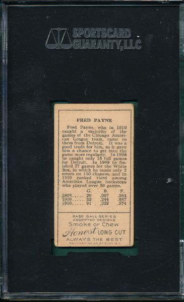 1911 T205 Payne Honest Long Cut SGC 20