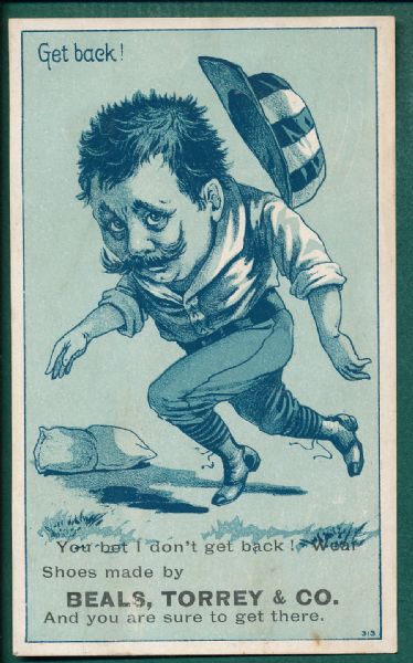 1880s Baseball Trade Card Get Back Blue Series 