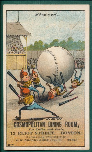 1880s Baseball Trade Card A'Panic-er, Brownies Series