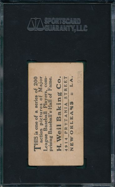 1916 D329 #135 Steve O'Neil Weil Baking Co. SGC 20
