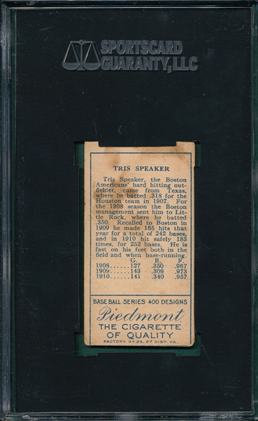 1911 T205 Speaker Piedmont Cigarettes SGC 50