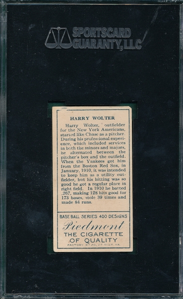 1911 T205 Wolter Piedmont Cigarettes SGC 30