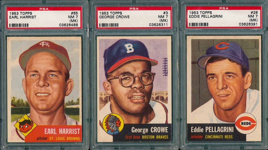 1953 Topps #3, #28 & #65 (3) Card Lot PSA 7 (MK)