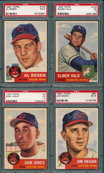 1953 Topps (4) Card Lot PSA 5 W/ Rosen