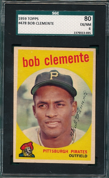 1959 Topps #478 Bob Clemente SGC 80