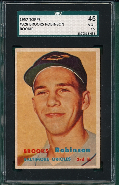 1957 Topps #328 Brooks Robinson SGC 45 *Rookie* *SP*