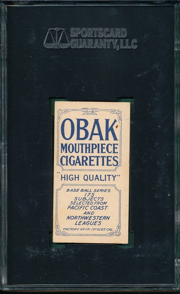 1910 T212-2 Streib Obak Cigarettes SGC 50 *Presents Better*