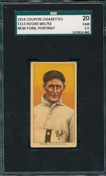 1914 T213-2 Wiltse, NY, Portrait, Coupon Cigarettes SGC 20