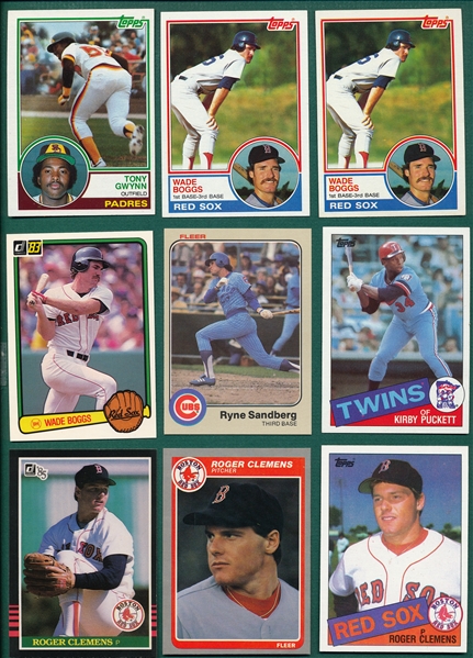 1980s Rookie Card Lot of (33) W/ Boggs, Gwynn & More