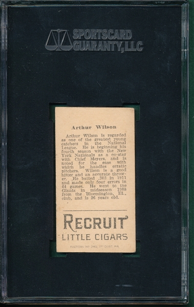 1912 T207 Wilson Recruit Little Cigars SGC 50