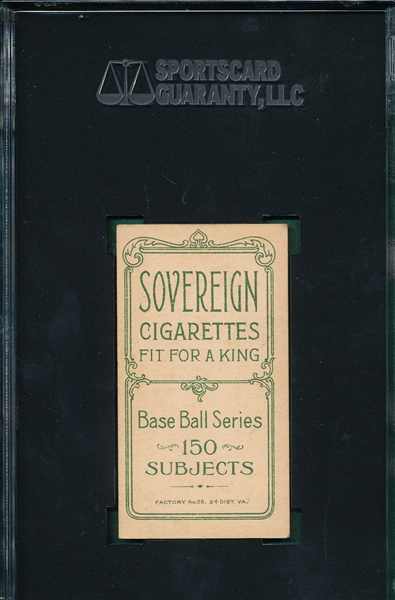 1909-1911 T206 Clarke, Fred, Portrait, Sovereign Cigarettes SGC 50