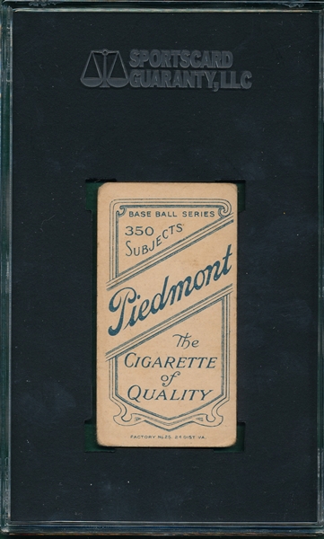 1909-1911 T206 Tinker, Portrait, Piedmont Cigarettes SGC 30 *Oversized*