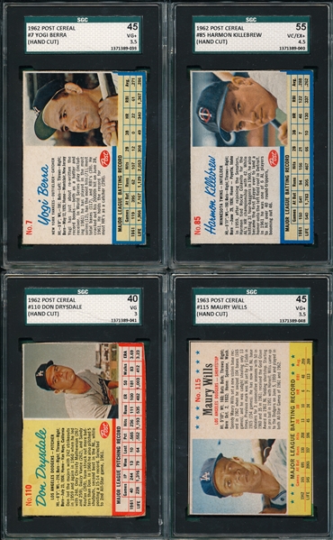 1962-63 Post Cereal (5) Card Lot W/ Mantle SGC