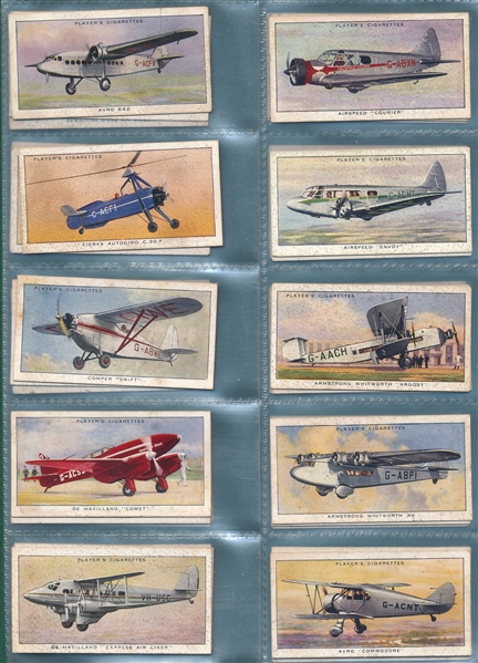 1935 Player and Sons Aeroplanes & 1939 Gallaher Aeroplanes, Lot of (2) Complete Sets