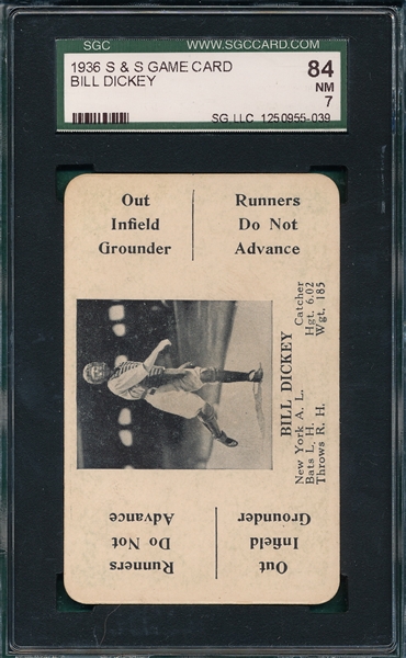 1936 S & S Game Bill Dickey SGC 84