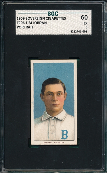 1909-1911 T206 Jordan, Portrait, Sovereign Cigarettes SGC 60