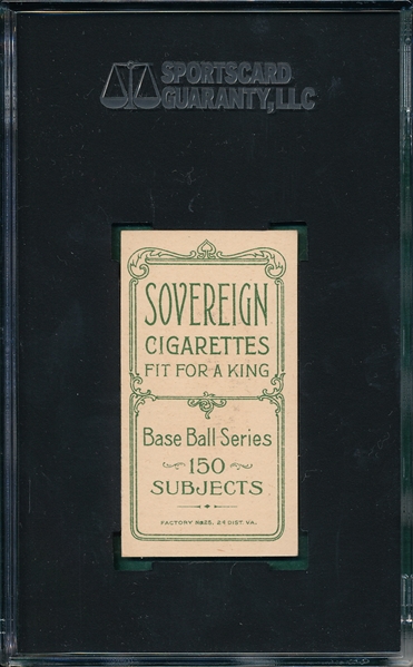 1909-1911 T206 Jordan, Portrait, Sovereign Cigarettes SGC 60