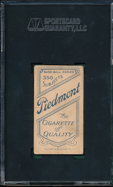1909-1911 T206 Lentz Piedmont Cigarettes SGC 30 *Southern League*