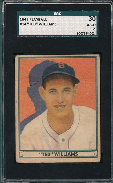 1941 Play Ball #14 Ted Williams SGC 30