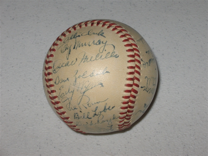 1950 Cleveland Indians Team Signed Ball W/ (7) Hall of Famers