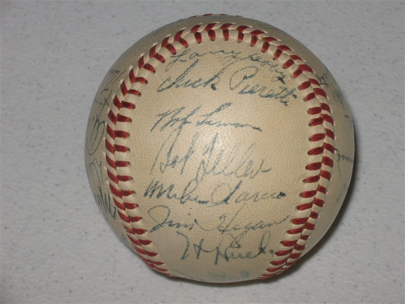 1950 Cleveland Indians Team Signed Ball W/ (7) Hall of Famers