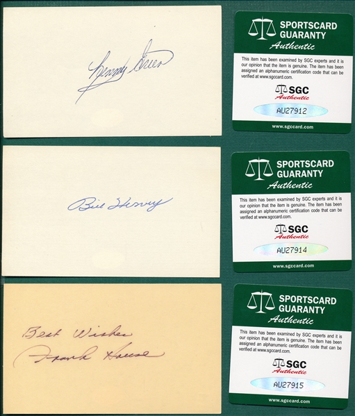 Lot of (6) Autographed Baseball Players, 3 X 5 Cards  SGC Authentic W/ Estrada