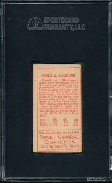 1911 T205 Blackburne Sweet Caporal Cigarettes SGC 45