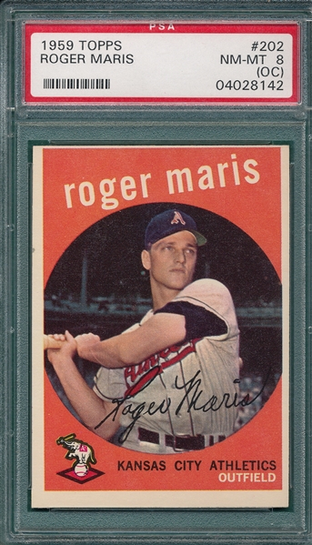 1959 Topps #202 Roger Maris PSA 8 (OC)