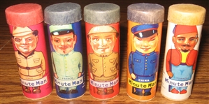 1930s R43 Minute Man Candy Cylinders Complete Set (10) American Mint Co.