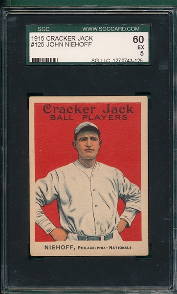 1915 Cracker Jack #125 John Niehoff SGC 60