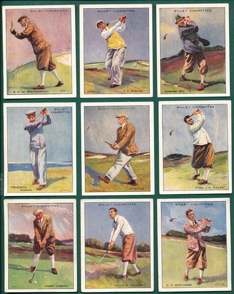 1930 WD & HO Wills Famous Golfers Imperial Tobacco Complete Set of (25) W/ Walter Hagen