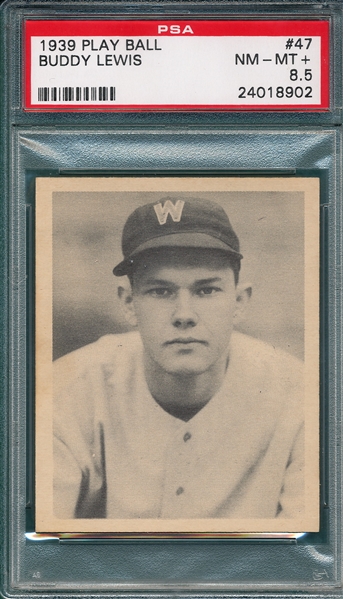 1939 Play Ball #47 Buddy Lewis PSA 8.5 *Only Two Higher*