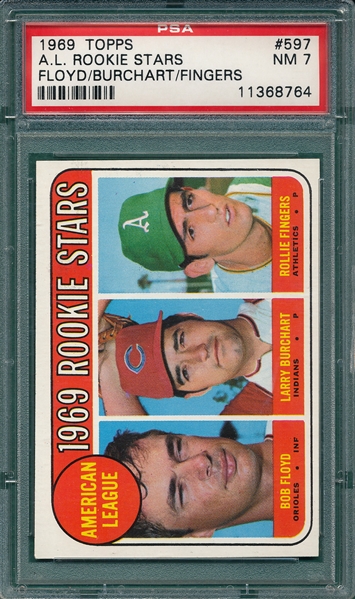 1969 Topps #597 Rollie Fingers PSA 7 *Rookie*