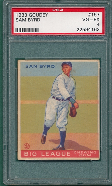 1933 Goudey #157 Sam Byrd PSA 4
