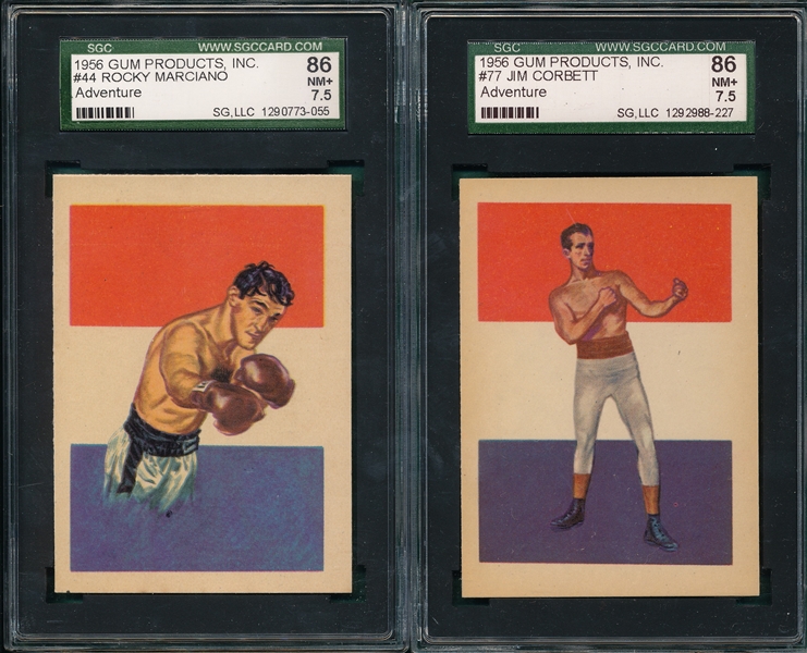 1956 Adventure Boxing Lot of (5) W/ Marciano SGC 86
