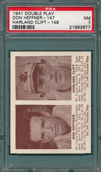 1941 Double Play 147/148 Heffner/Clift PSA 7