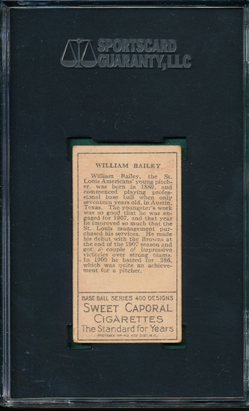 1911 T205 Bailey Sweet Caporal Cigarettes SGC 55