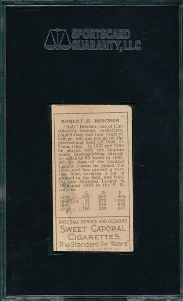 1911 T205 Bescher Sweet Caporal Cigarettes SGC 50