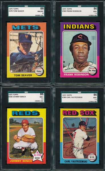 1975 Topps Lot of (4) Hall of Famers SGC 86/88 W/ Seaver