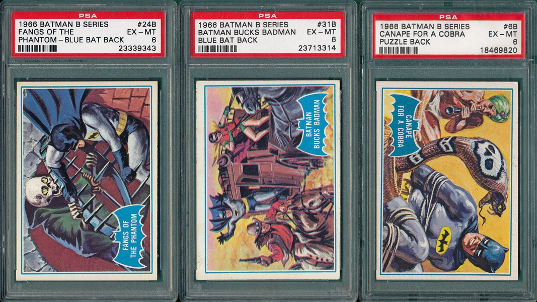 1966 Batman B Series (9) Card Lot PSA
