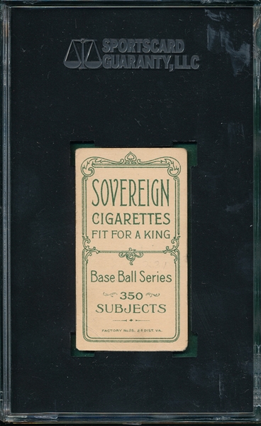 1909-1911 T206 Joss, Portrait, Sovereign Cigarettes SGC Authentic