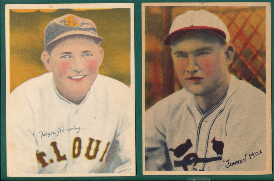 1936 R312 National Chicle Hornsby & Mize, Rookie, Lot of (2)