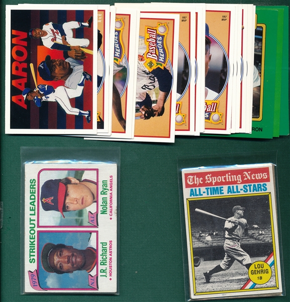 1962-89 Topps (53) Card Lot W/ Aaron & Griffey Jr., Rookie