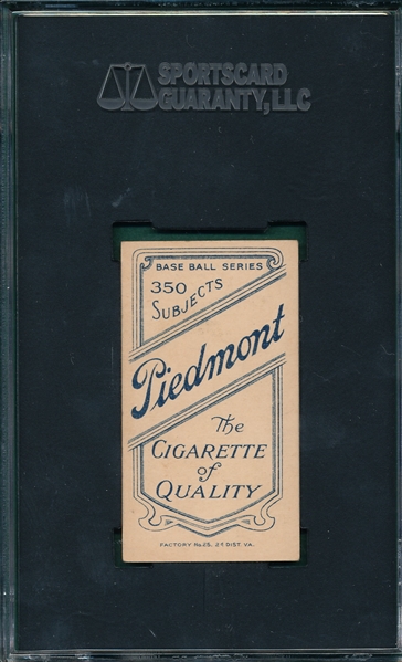 1909-1911 T206 McBride Piedmont Cigarettes SGC 70