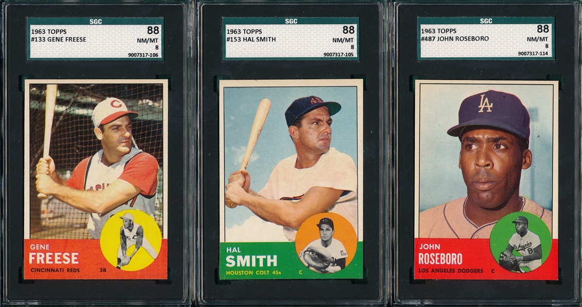 1963 Topps Lot of (3) W/ Freese SGC 88