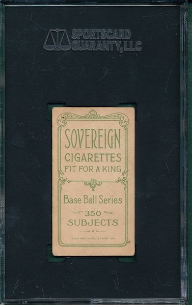 1909-1911 T206 Ames, Hands Above Head, Sovereign Cigarettes SGC 40