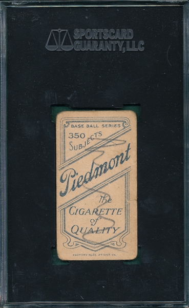 1909-1911 T206 Bender, Trees, Piedmont Cigarettes SGC 10