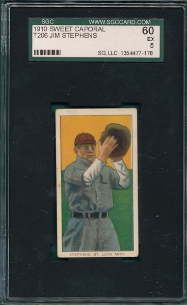 1909-1911 T206 Stephens Sweet Caporal Cigarettes SGC 60 *Factory 25*